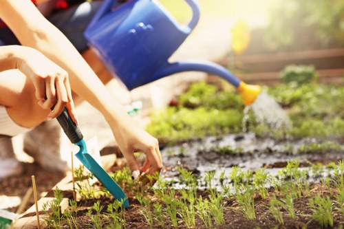 Client raising a landscaping complaint during an on-site review
